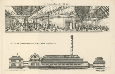 Pralnia parowa w Battersea Park autorstwa English School