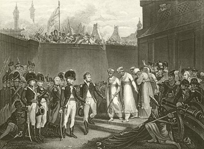 Poddanie się dwóch synów Tippoo Sultan autorstwa English School