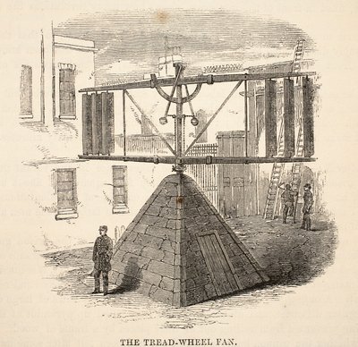 Wachlarz bieżnika, ilustracja z The Criminal Prisons of London i Scenes from Prison Life autorstwa Henry