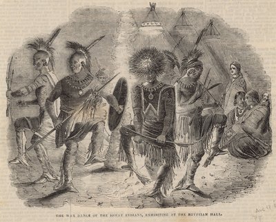 Taniec wojenny Indian Ioway, wystawiany w egipskiej sali autorstwa English School