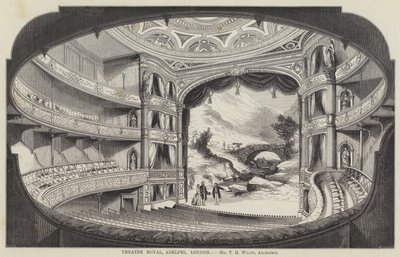 Theatre Royal, Adelphi, Londyn (grafika) autorstwa English School