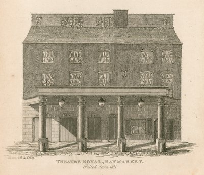 Theatre Royal, Haymarket, Londyn, rozebrany 1821 autorstwa English School