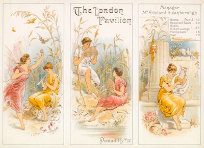Program teatralny, The London Pavilion, Piccadilly autorstwa English School