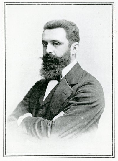 Theodor Herzl (1860-1904) (zdjęcie czarno-białe) autorstwa English School
