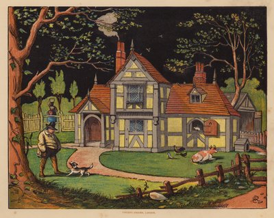 This Is The House That Jack Built (kolorowa litografia) autorstwa English School