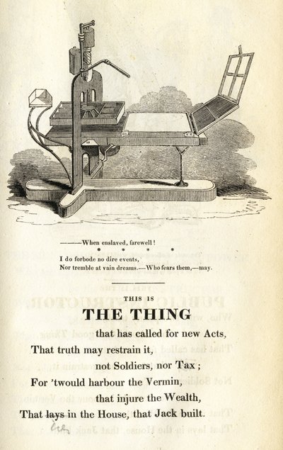 This is the Thing, ilustracja z The Political House, którą zbudował Jack William Hone, opublikowana w 1819 r. autorstwa English School
