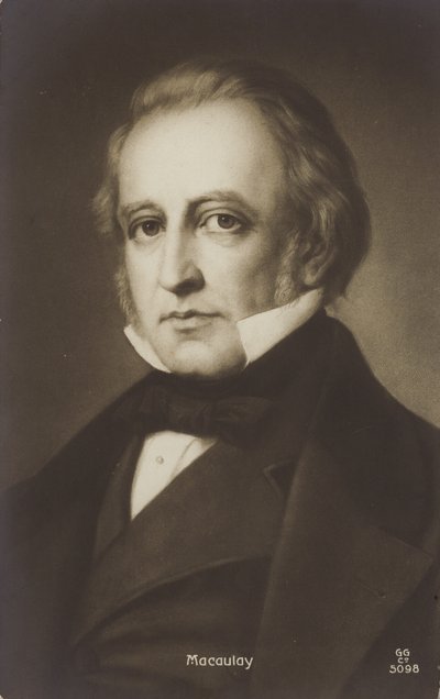 Thomas Babington Macaulay (1800-1859), angielski polityk i historyk (litografia) autorstwa English School