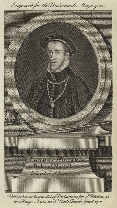 Thomas Howard, książę Norfolk, ścięty 2 czerwca 1572 r. autorstwa English School