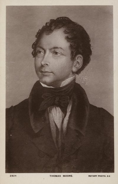 Thomas Moore (1779-1852), irlandzki poeta, piosenkarz i konferansjer (litografia) autorstwa English School