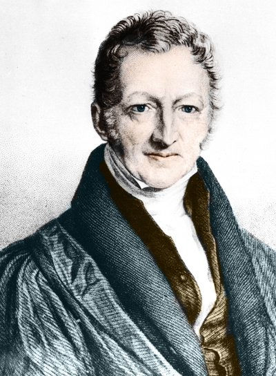 Thomas Robert Malthus (kolorowy grawerunek) autorstwa English School