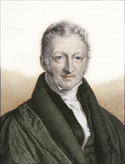 Thomas Robert Malthus (kolorowy grawerunek) autorstwa English School