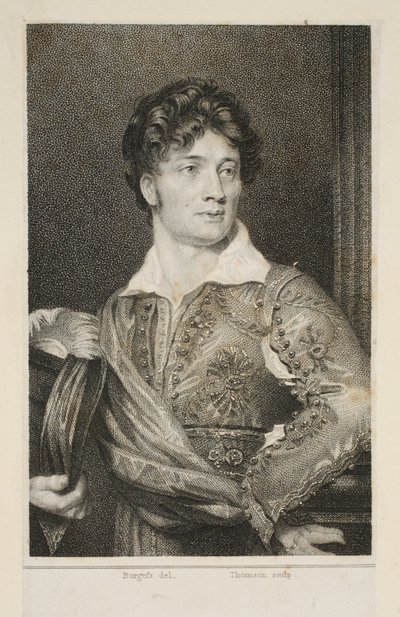Thomas Simpson Cooke jako Don Carlos w „Duennie” Linleya, wyd. 1818 (grawerowanie punktowe) autorstwa English School