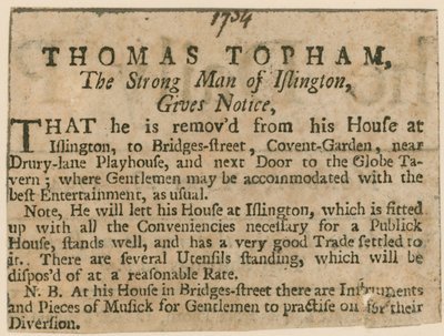 Thomas Topham, silny człowiek Islington autorstwa English School