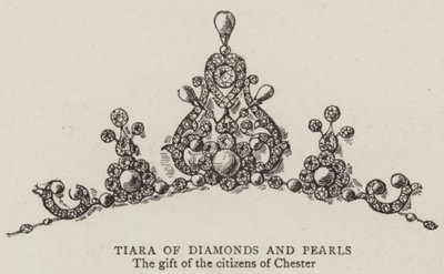Tiara z diamentów i pereł (grawerowanie) autorstwa English School