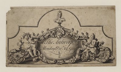 Bilet do Antwerpii, 22 grudnia 1730 autorstwa English School