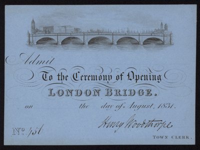 Bilet na otwarcie London Bridge autorstwa English School