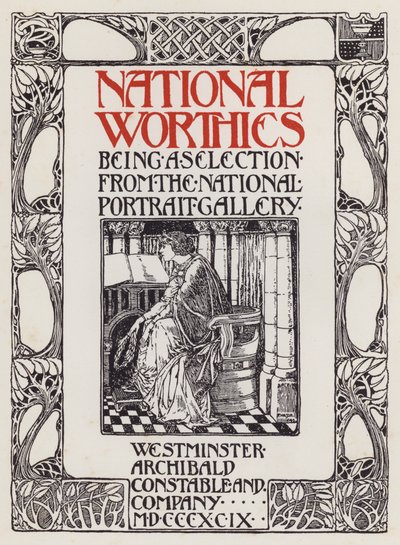 Ilustracja na stronie tytułowej dla National Worthies jest wyborem z National Portrait Gallery autorstwa English School