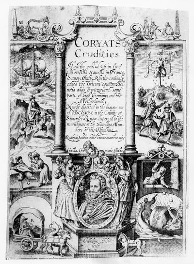 Strona tytułowa z Coryats Crudities, opublikowanej w 1611 r. autorstwa English School