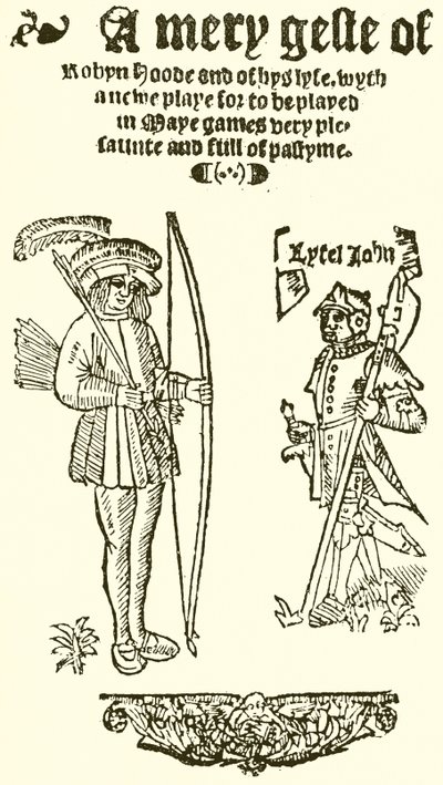 Strona tytułowa A Mery Geste of Robyn Hood, 1550 autorstwa English School