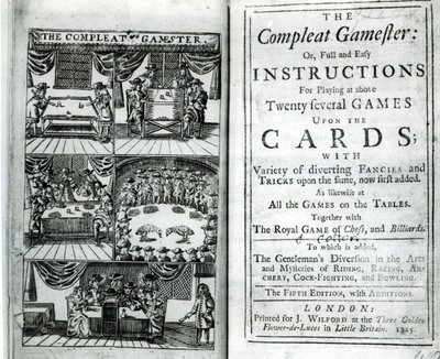 Strona tytułowa piątego wydania The Compleat Gamester, przypisywanego Charlesowi Cottonowi (1630-87), wyd. 1725 autorstwa English School