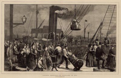 To Scotland by Sea - szkic w Irongate Wharf autorstwa English School