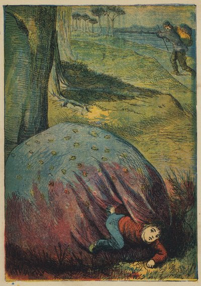 Tom Thumb and the Tinker (kolorowa litografia) autorstwa English School