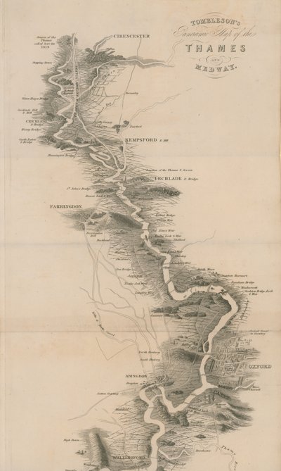 Tomblesons Panoramiczna Mapa Tamizy i Medway autorstwa English School