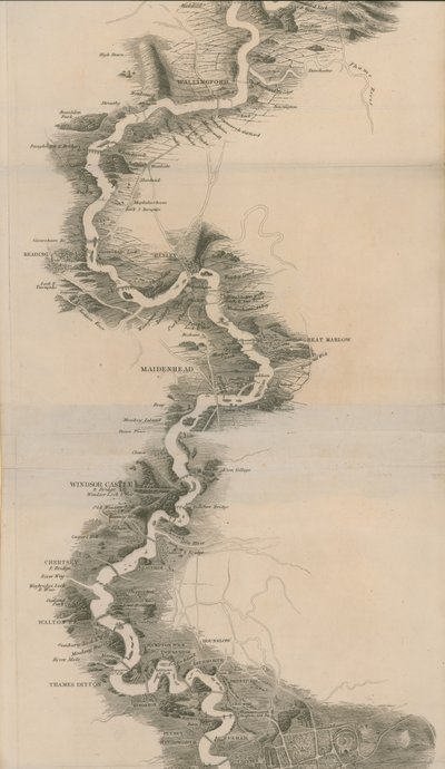 Tomblesons Panoramiczna Mapa Tamizy i Medway autorstwa English School