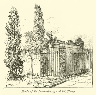 Grobowce De Loutherbourg i W Sharp autorstwa English School