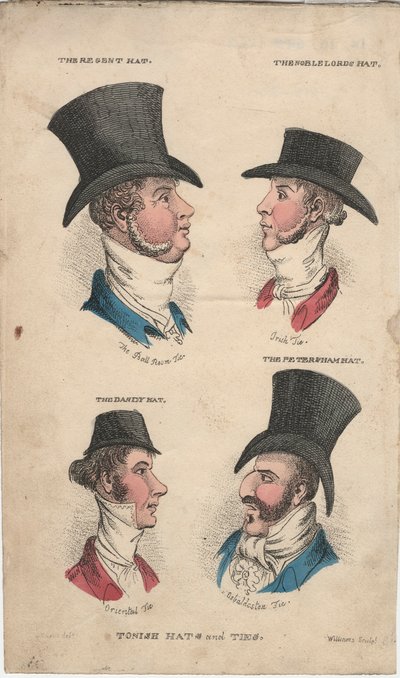 Tońskie kapelusze i krawaty, ok. 1815-20 autorstwa English School