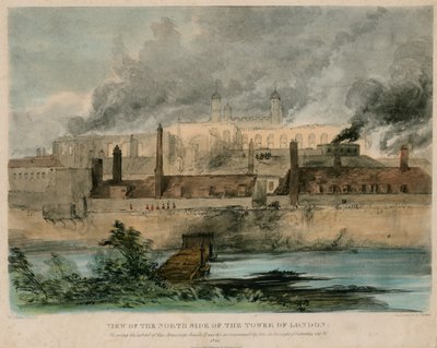 Pożar Tower of London, 1841 autorstwa English School