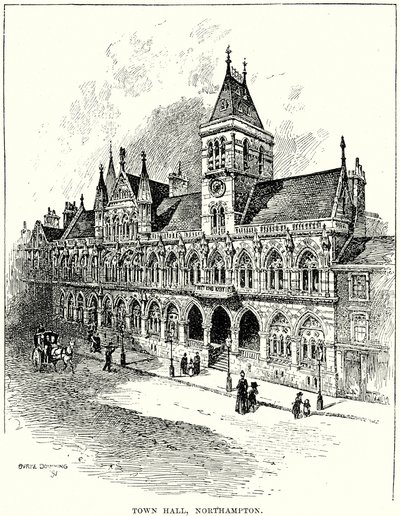 Ratusz w Northampton (grawerunek) autorstwa English School