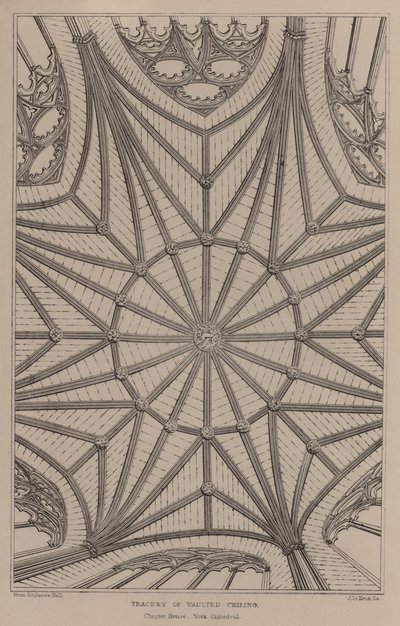 Tracery sklepionych sufitów (grawerunek) autorstwa English School