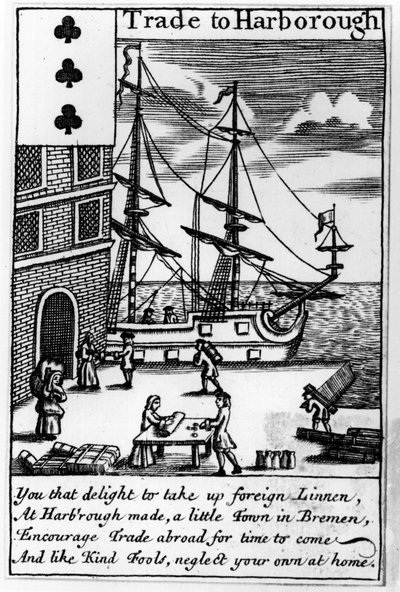 Handel w Harborough, angielska karta do gry autorstwa English School