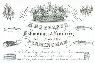 Karta handlowa, H Humphreys autorstwa English School