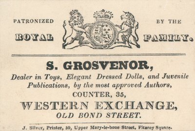 Karta handlowa, S Grosvenor autorstwa English School