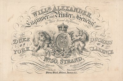 Karta handlowa, William Alexander autorstwa English School