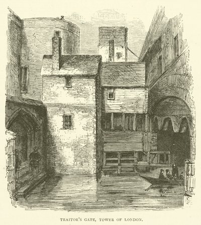 Brama Zdrajców, Tower of London (rycina) autorstwa English School