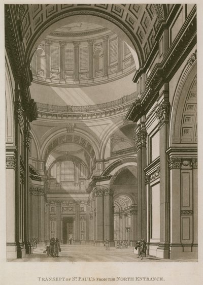 Transept katedry św. Pawła w Londynie, od północnego wejścia autorstwa English School