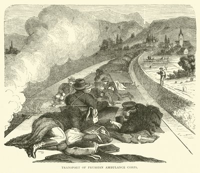 Transport pruskiego korpusu pogotowia ratunkowego, listopad 1870 r. autorstwa English School