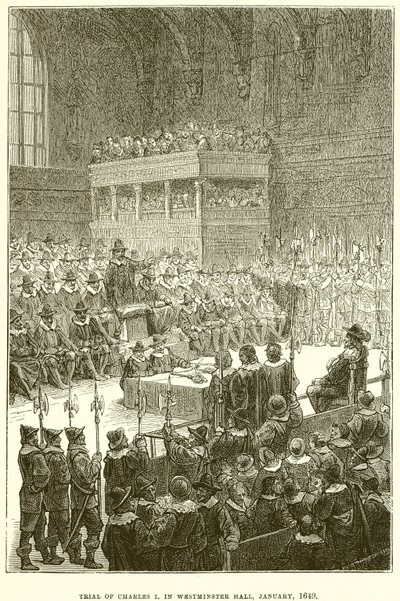 Proces Karola I w Westminster Hall, styczeń 1649 autorstwa English School