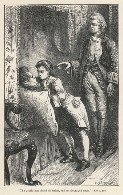 Tristram Shandy, Śmierć Le Fevre (rycina) autorstwa English School