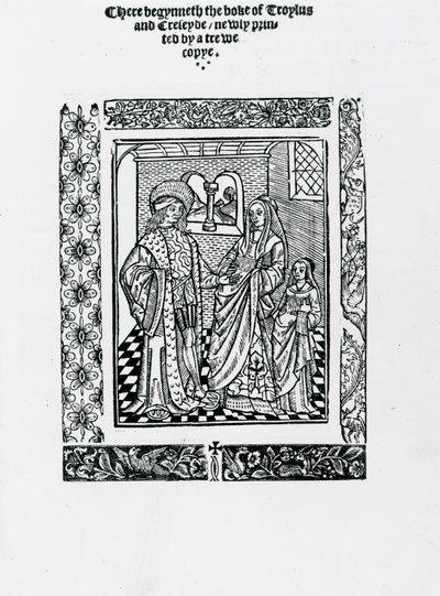 Troylus i Creseyde – Geoffrey Chaucer (drzewryt) autorstwa English School