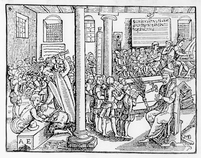 Gimnazjum Tudorów (drzeworyt) autorstwa English School