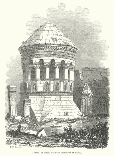 Turbeh, czyli grobowiec sułtana Baiandoura w Akhlat (rycina) autorstwa English School