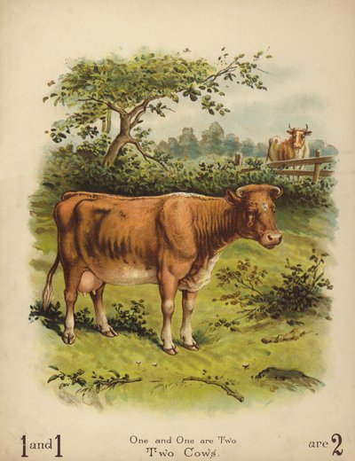 Dwie krowy (chromolit) autorstwa English School