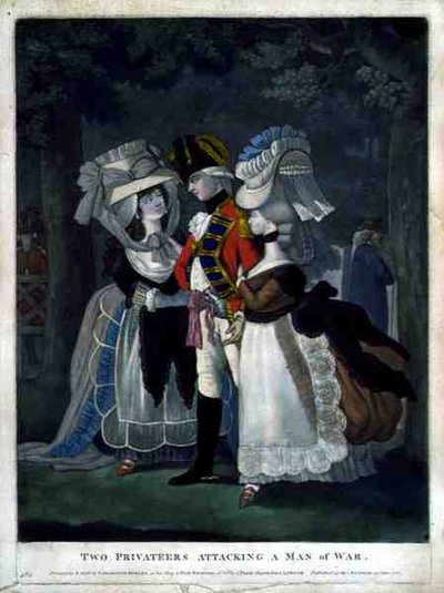 Dwóch korsarzy atakujących wojownika, wyd. Carington Bowles (fl.1744-93) autorstwa English School