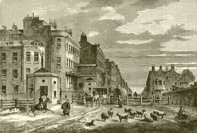 Tyburn Turnpike, 1820 autorstwa English School