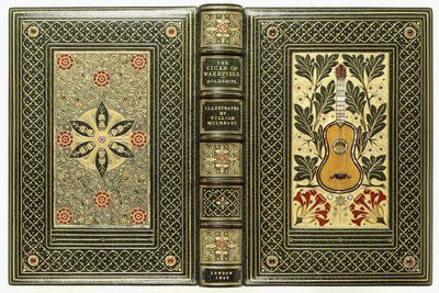 Górna i dolna okładka, z motywami gitarowymi i kwiatowymi, 1843 autorstwa English School