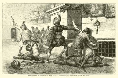 Pokonany Gladiator na arenie apeluje do ludzi o swoje życie autorstwa English School